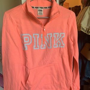 VS PINK coral quarter zip